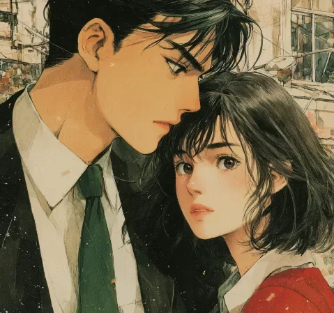 腐漫画网首页主视觉，桌面摊开的漫画条目封面与题材归档示意
