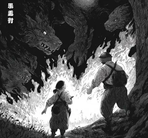 《长夜寄信》条目封面，夜色中的城市街道与窗边人物